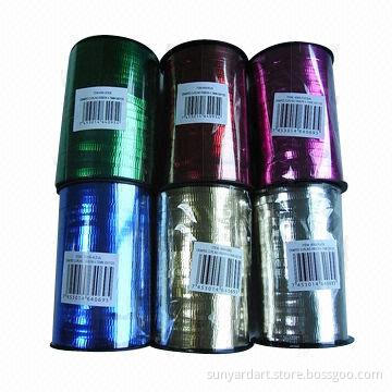 Crimped metallic Ribbon Spool, Measures 5mm x 250 Yards/Spool